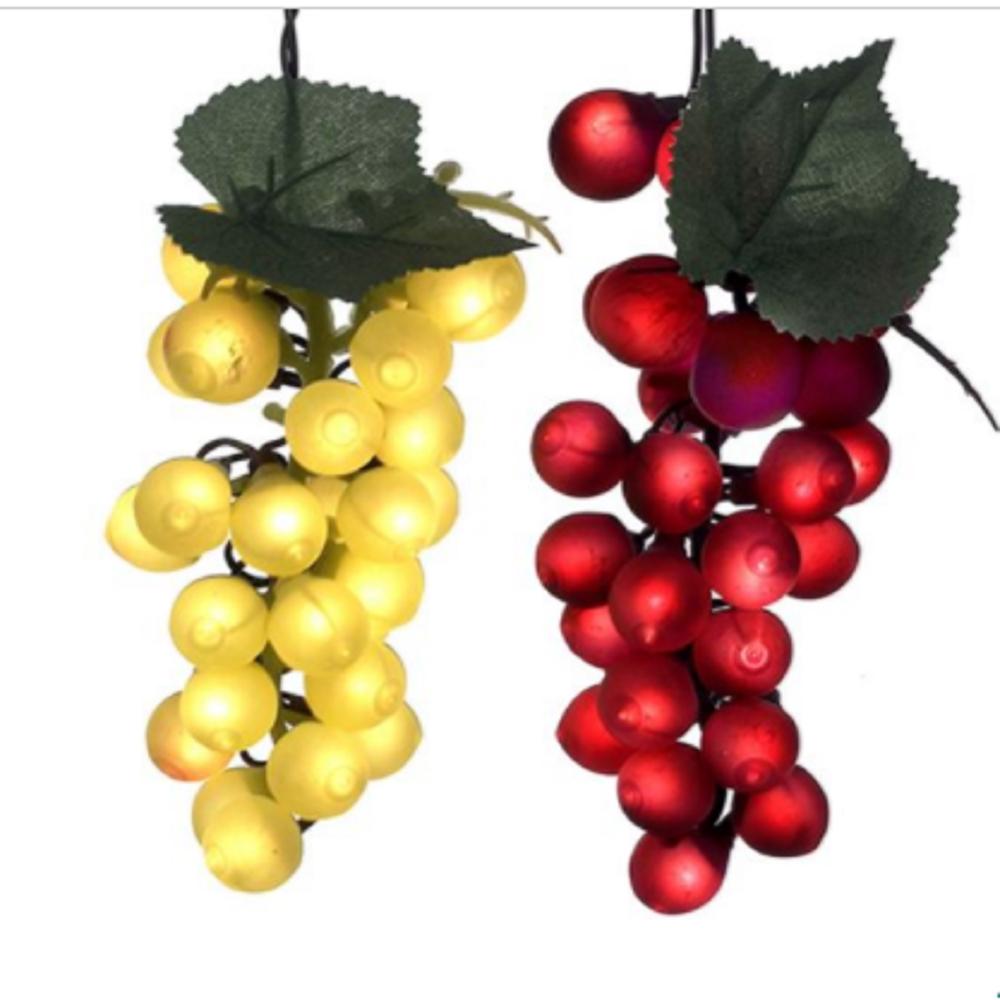 DAK Tuscan Winery Grape Cluster Light Set- Red and Green 4 Bunches