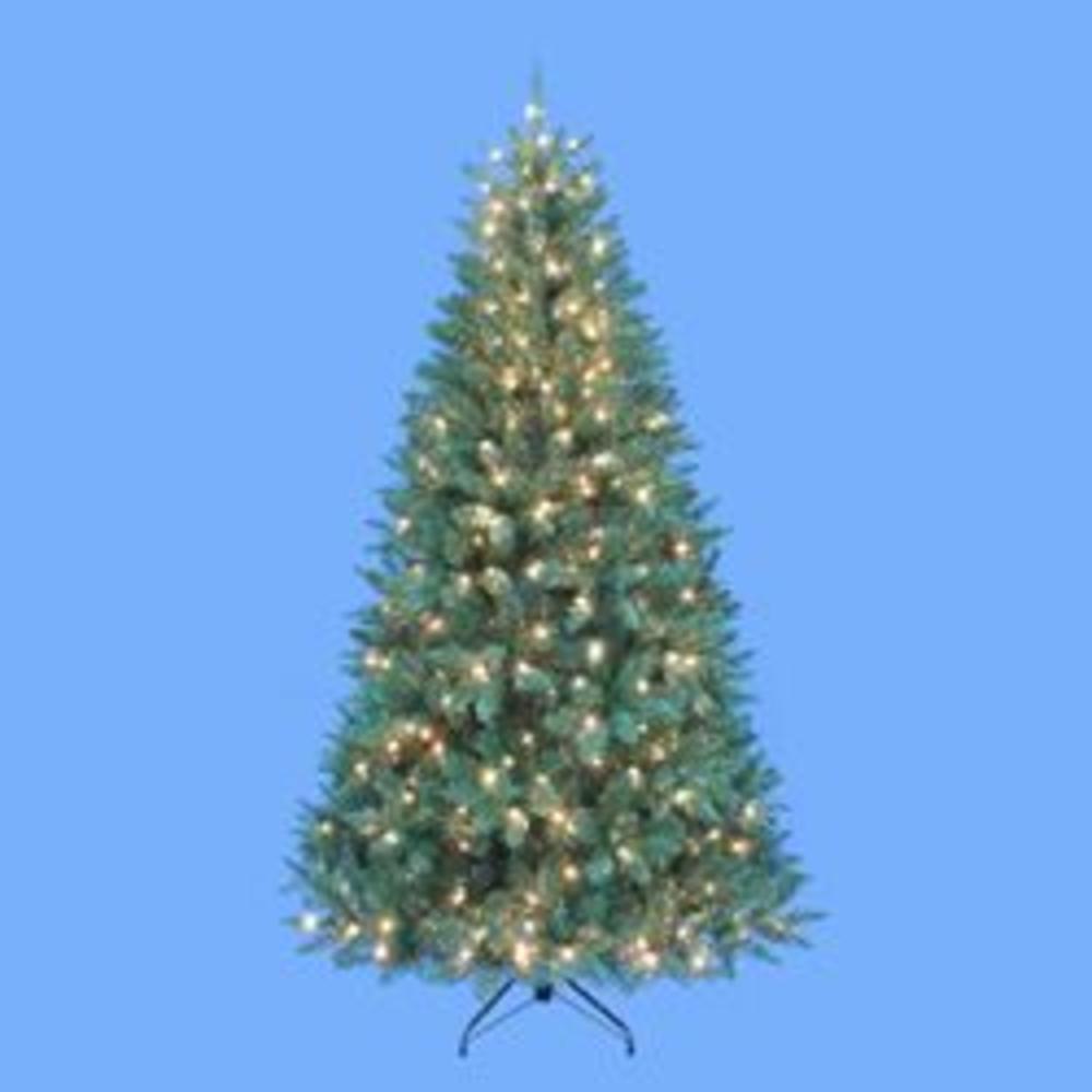 KSa 7' Pre-Lit Pointed Pine Artificial Christmas Tree - Warm Clear Lights