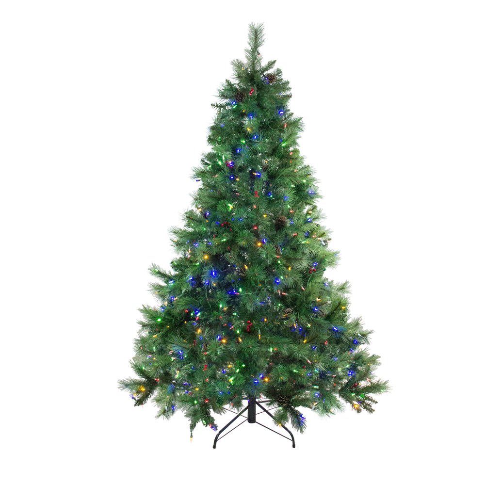 Northlight 6.5' Pre-Lit Full Denali Mixed Pine Artificial Christmas Tree - Multicolor Dual LED Lights