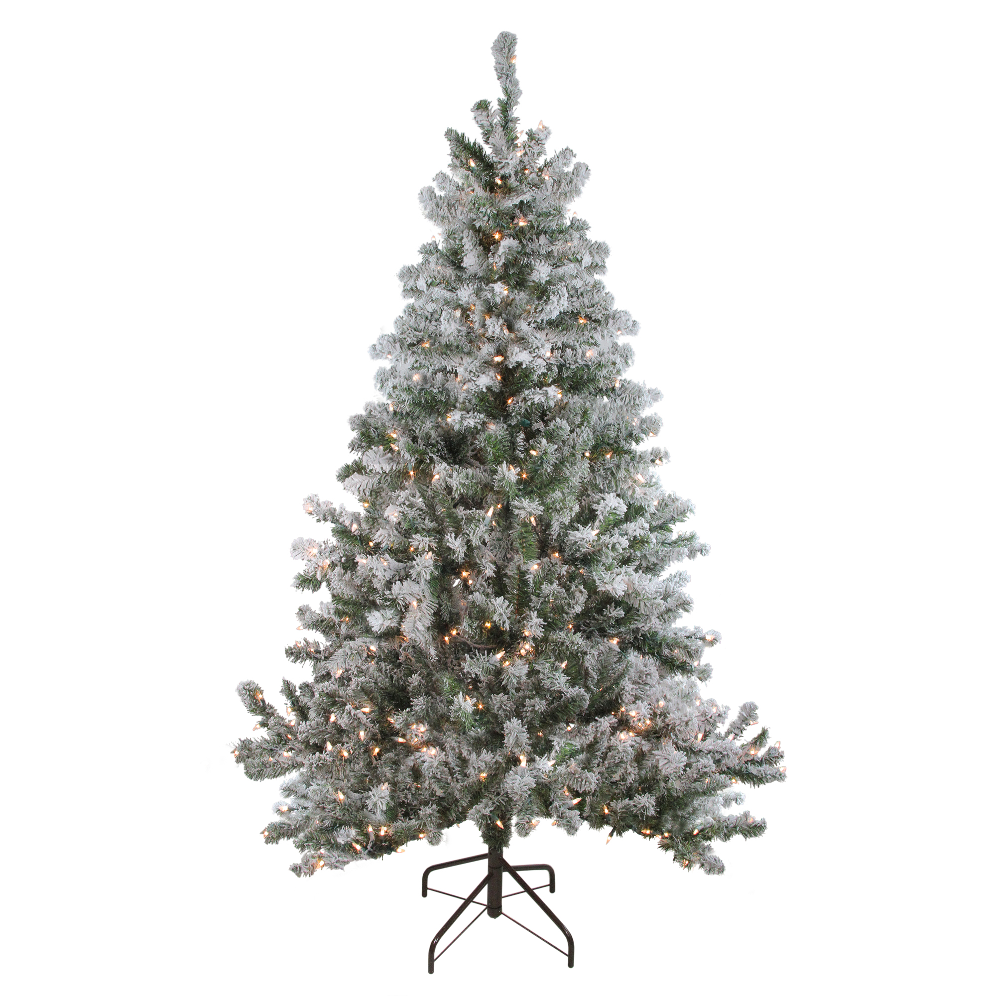 Northlight 7' Pre-Lit Flocked Balsam Pine Artificial Christmas Tree - Clear Lights