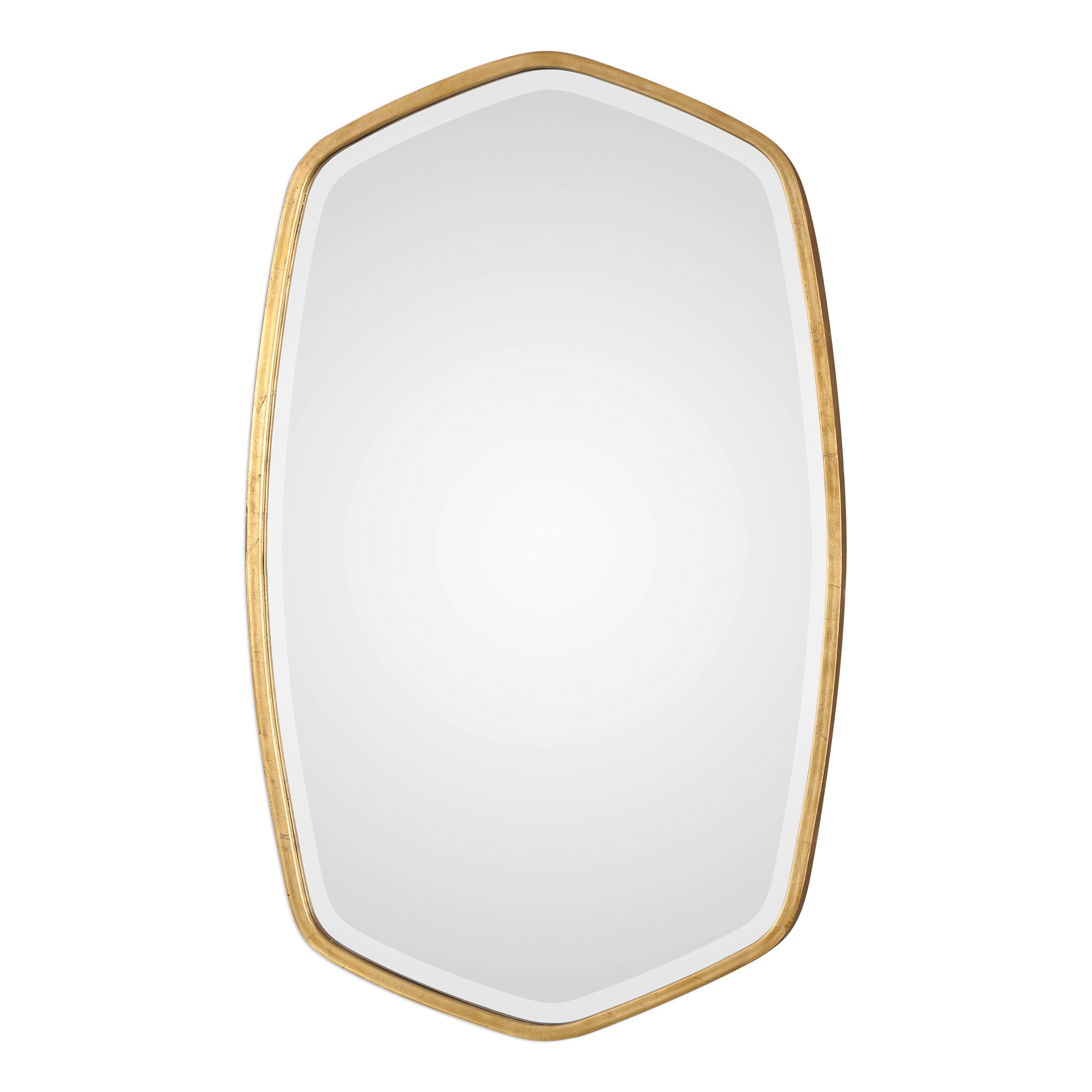 Contemporary Home Living 36.25” Duronia Antiqued Gold Wall Mirror
