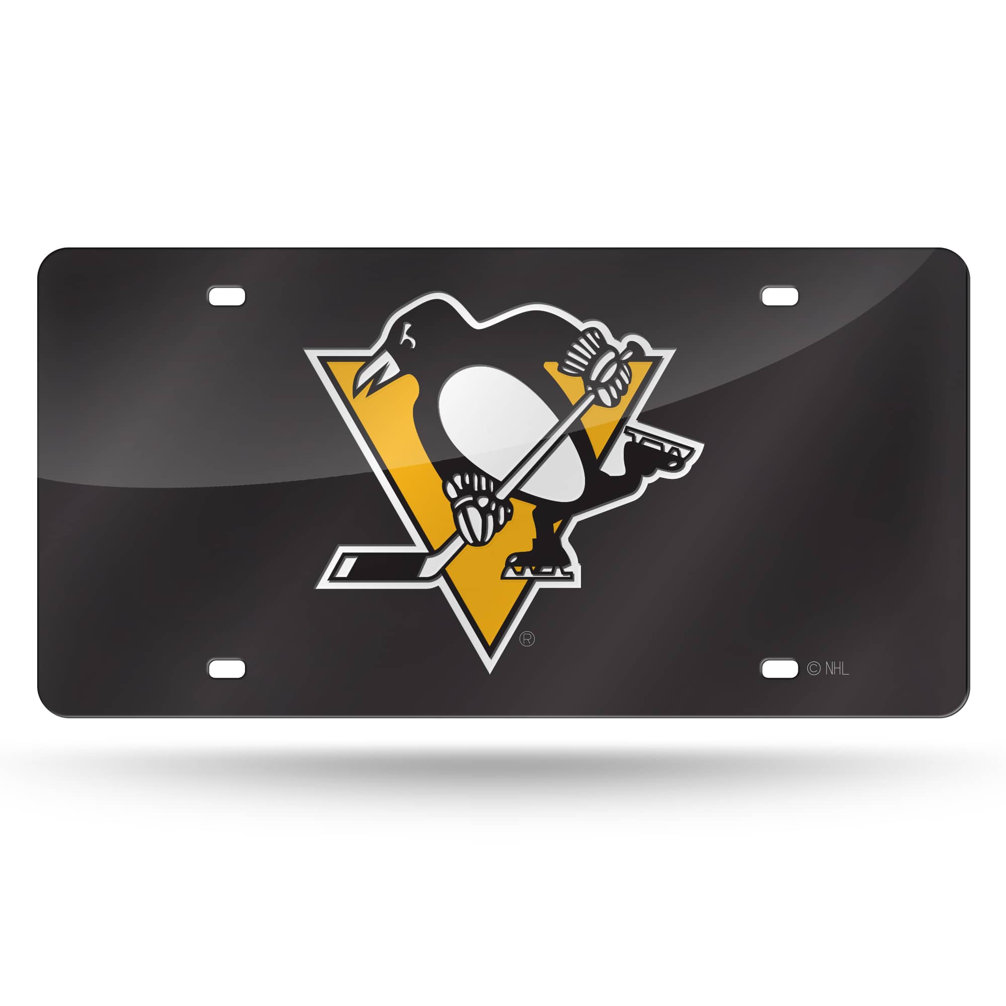 Rico 6" x 12" Black and Yellow NHL Pittsburgh Penguins Tag