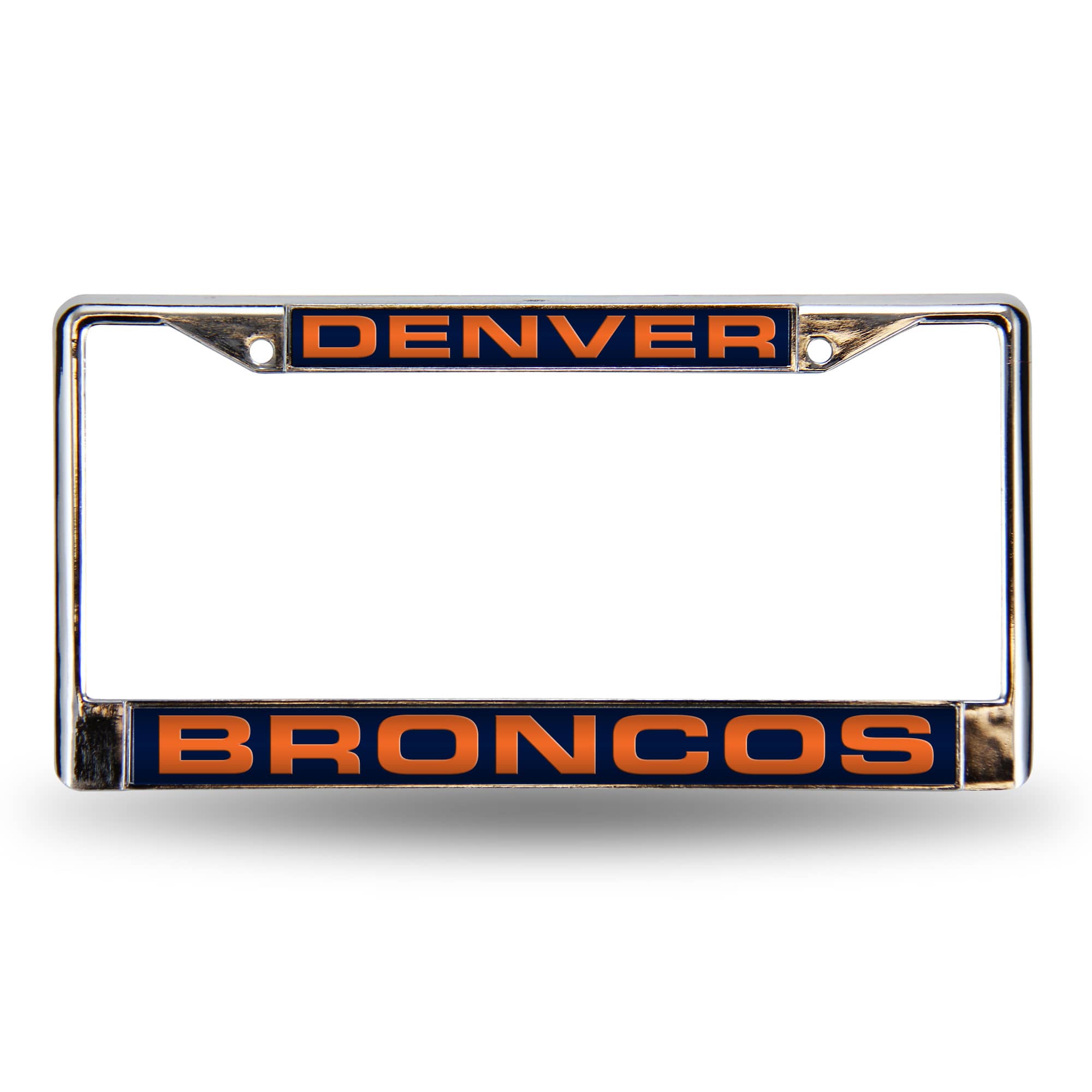 Rico 6" x 12" Blue and Orange NFL Denver Broncos Rectangular License Plate Cover