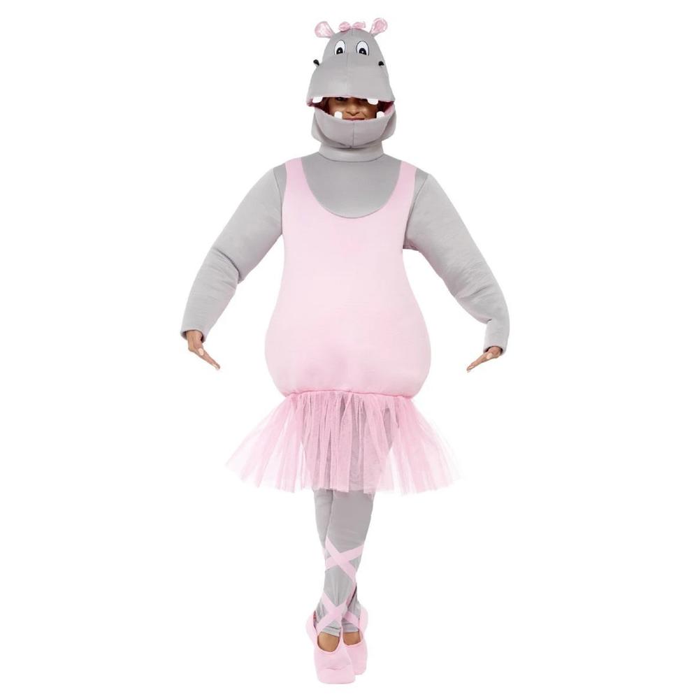 Smiffys 44" Gray and Pink Ballerina Hippo Unisex Adult Halloween Costume