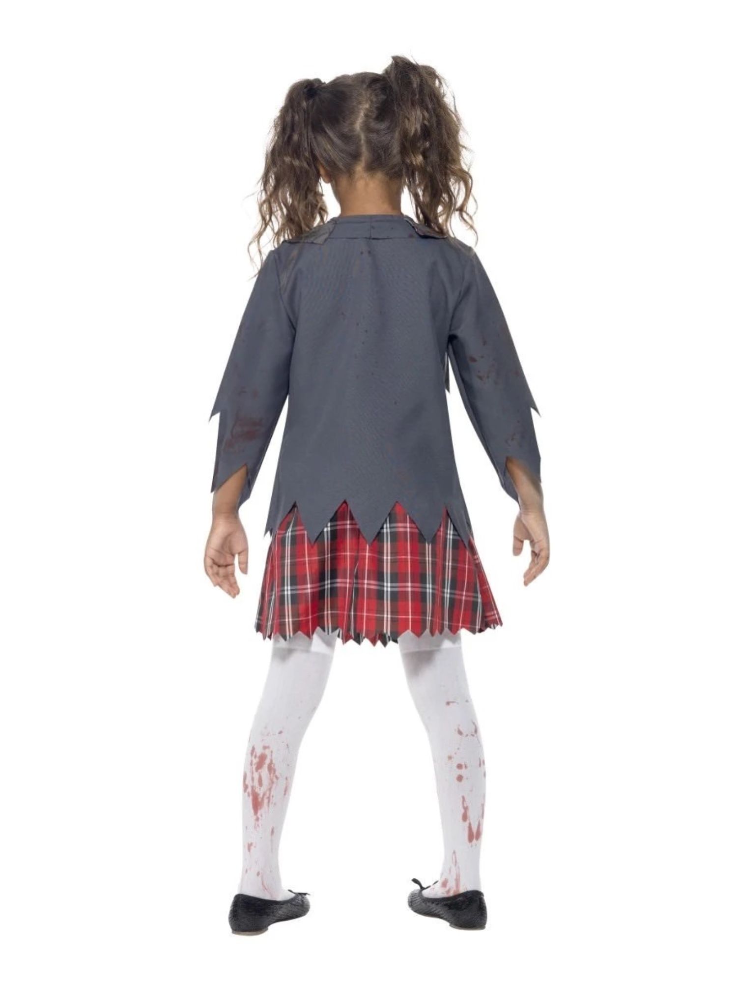 Smiffys 49" White and Red Zombie School Girl Child Halloween Costume - Medium