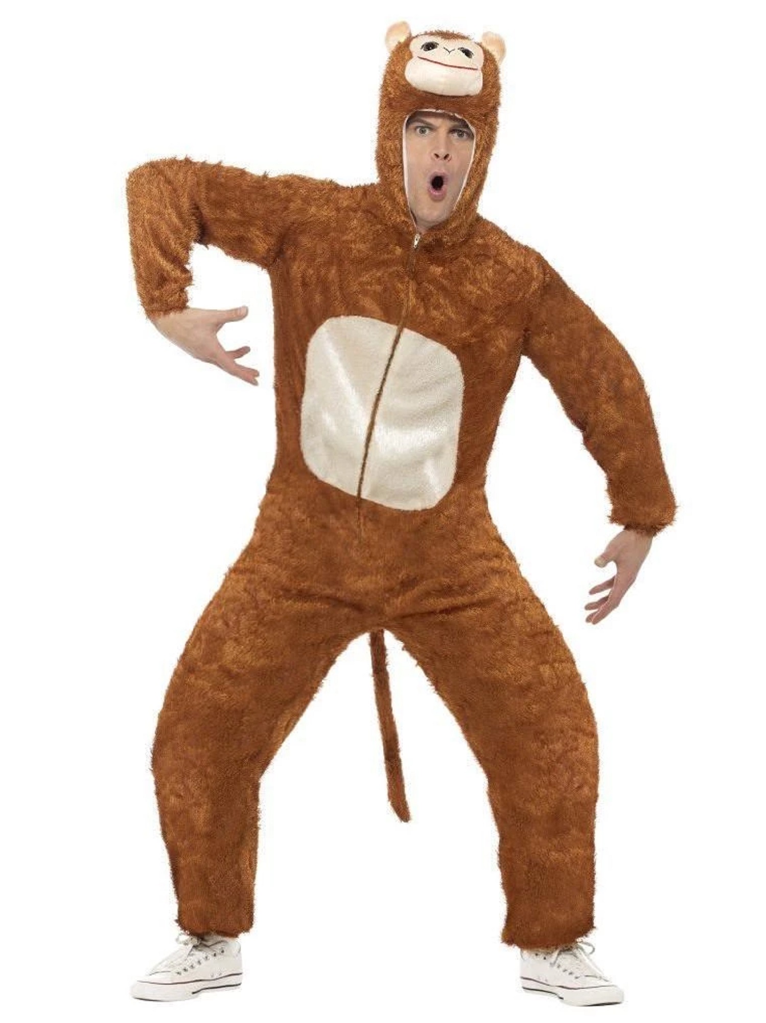 Smiffys 50" Brown and Cream White Monkey Unisex Adult Halloween Costume - Large