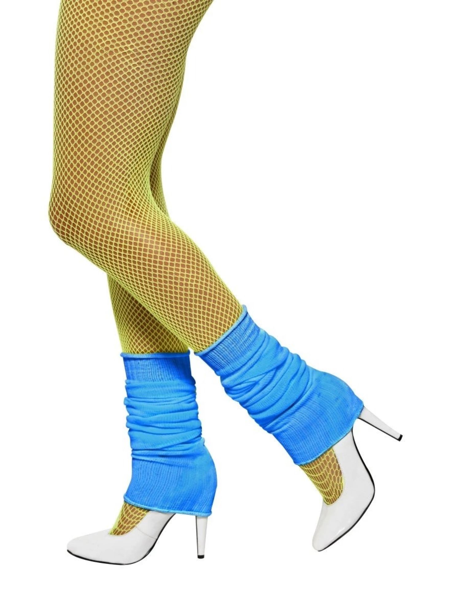 Smiffys 20 Neon Blue 1980's Style Solid Women Legwarmers