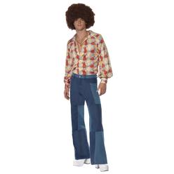 Smiffys 40" Blue and Brown 1970's Style Retro Men Adult Halloween Costume - XL