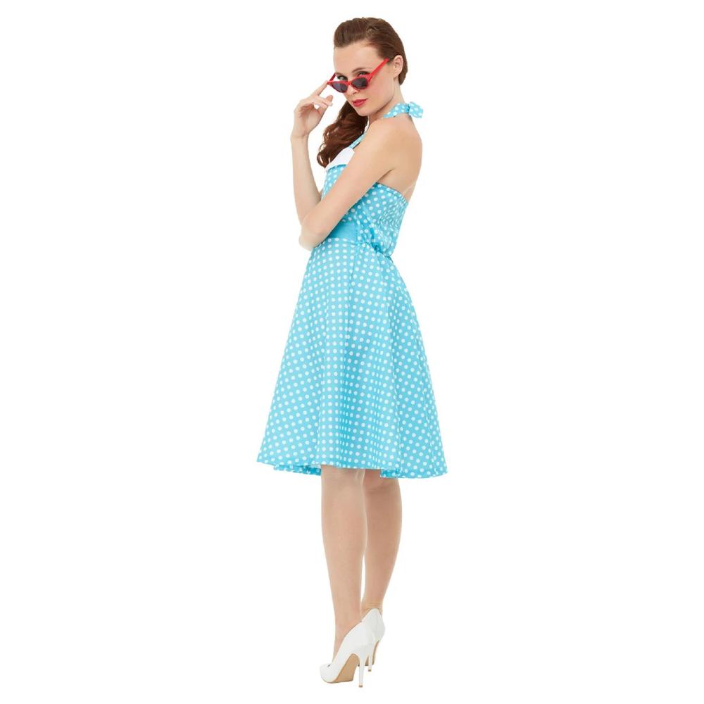 Smiffys 41" Blue and White 1950's Style Pin Up Women Adult Halloween Costume - Small