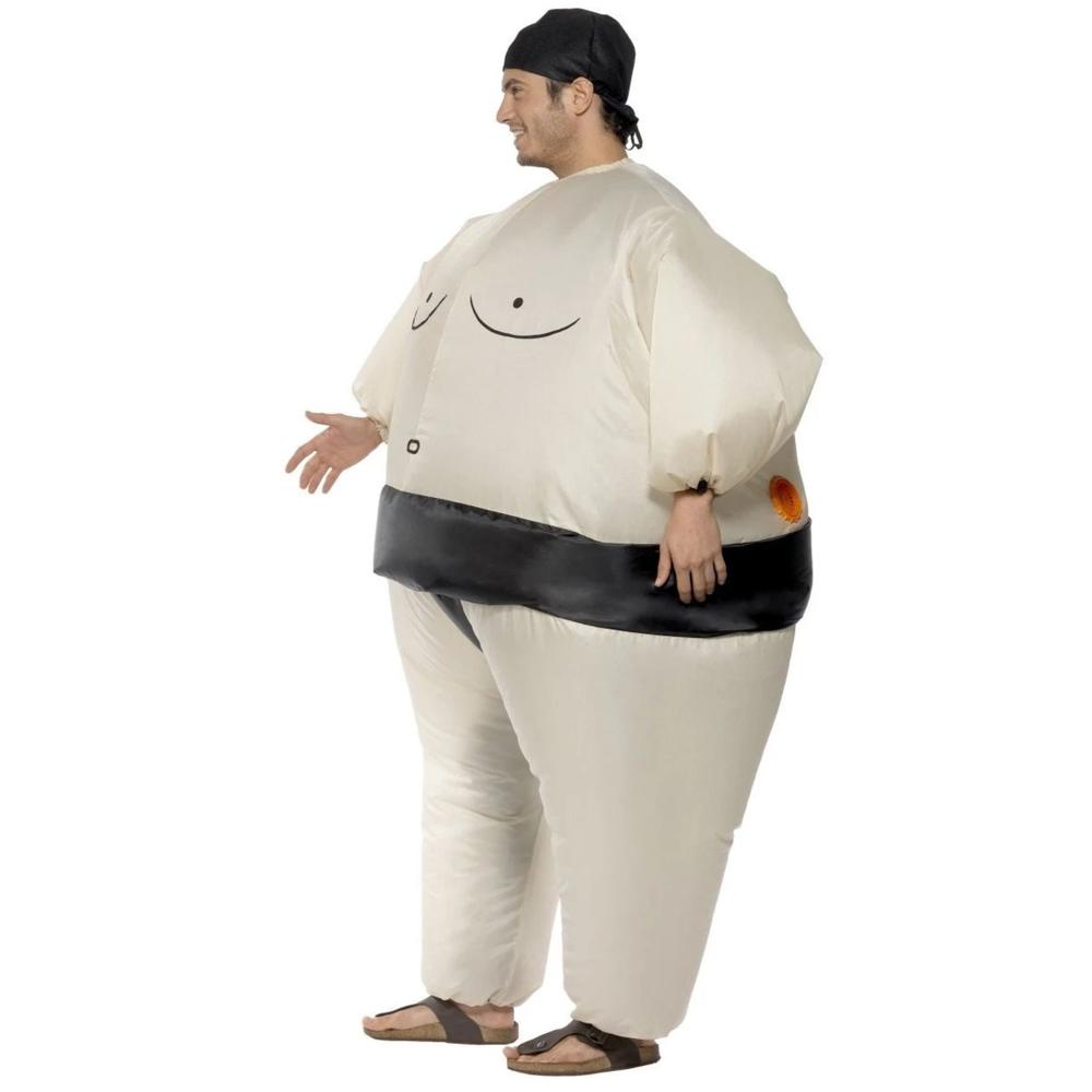 Smiffys 49" White and Black Sumo Wrestler Unisex Adult Halloween Costume - One Size