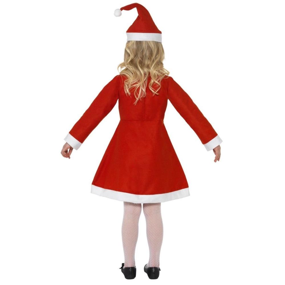 Smiffys 50" Red and White Santa Girl Child Christmas Costume - Medium