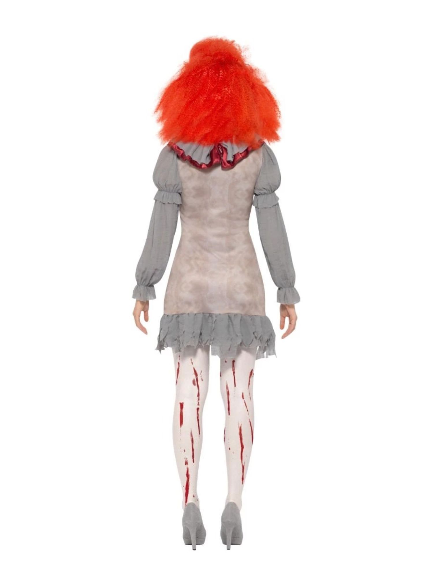 Smiffys 49" Gray and Red Clown Cirque Sinister Women Adult Halloween Costume - Medium