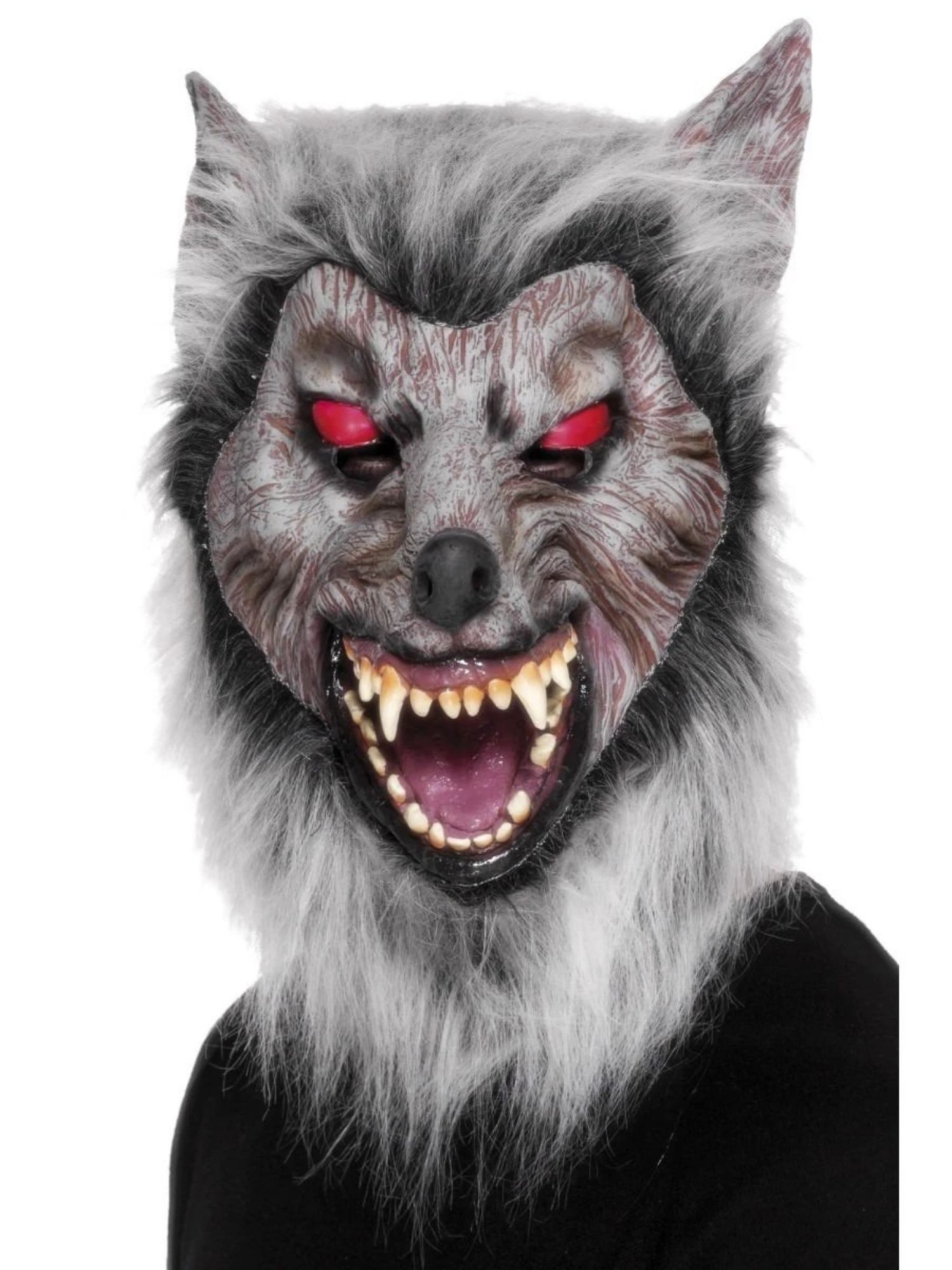 Smiffys 37" Gray and Black Prowler Wolf Unisex Adult Halloween Mask Costume Accessory - One Size