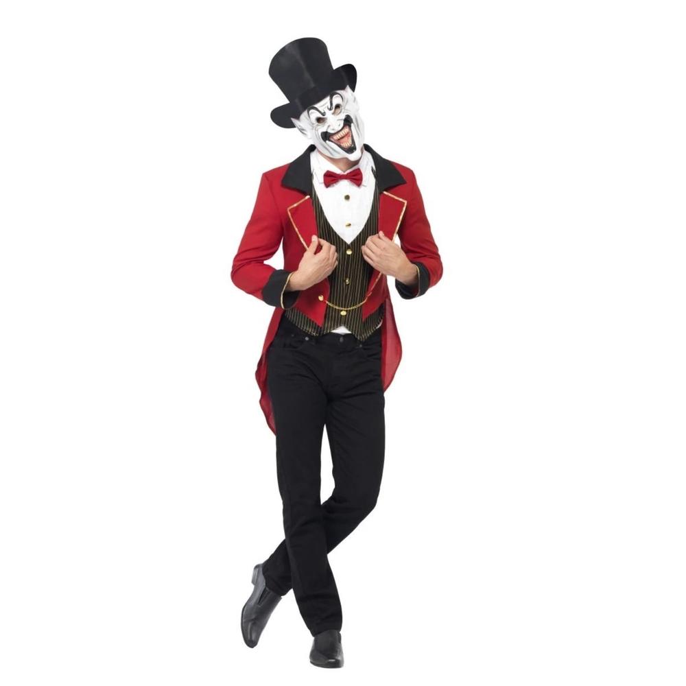 Smiffys 40" Red and Black Sinister Ringmaster Men Adult Halloween Costume - Large