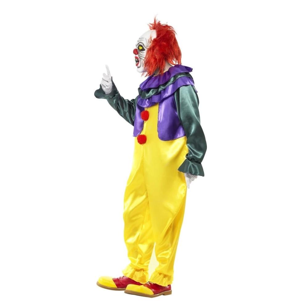 Smiffys 49" Yellow and Purple Classic Horror Clown Men Adult Halloween Costume - Medium