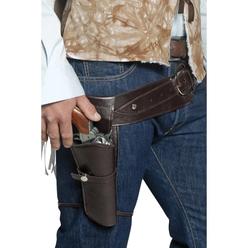 Smiffys 30" Brown Gunman Belt and Holster Men Adult Halloween Costume Accessory - One Size