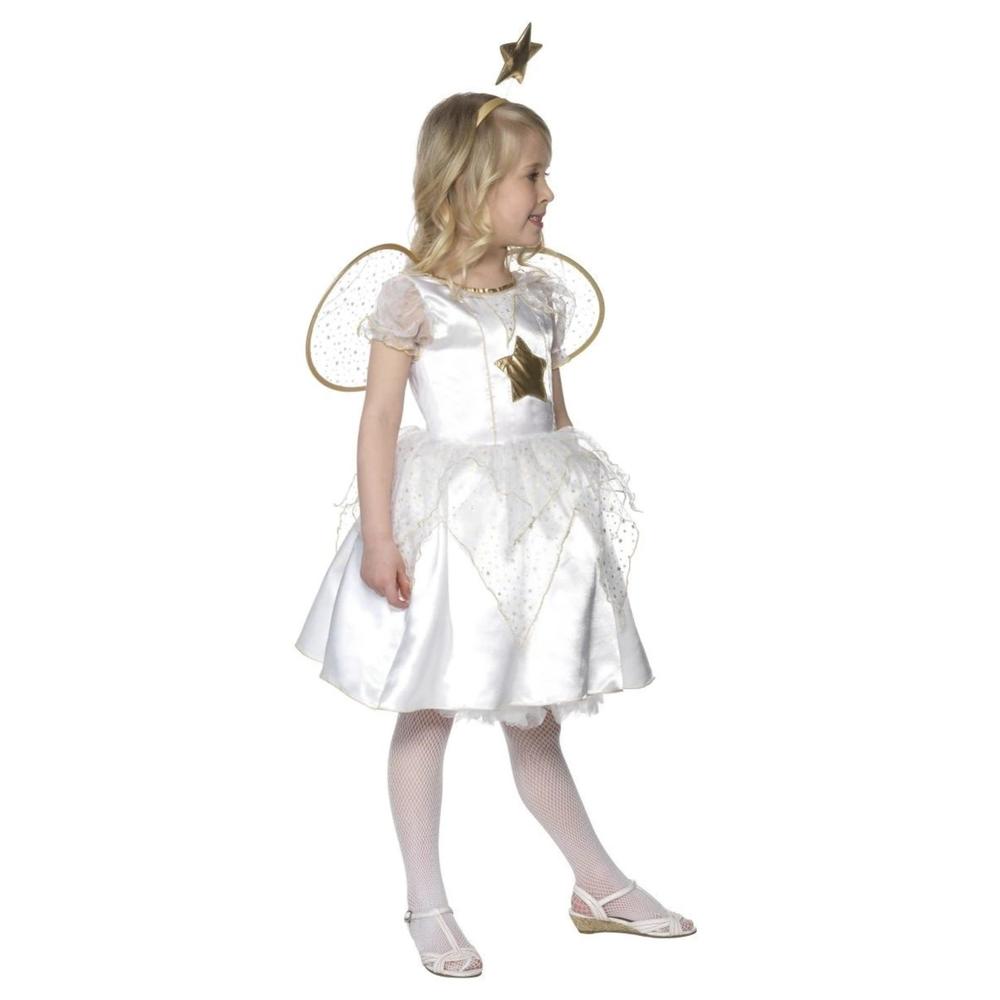 Smiffys 49" White and Gold Star Fairy Girls Child Halloween Costume - Medium