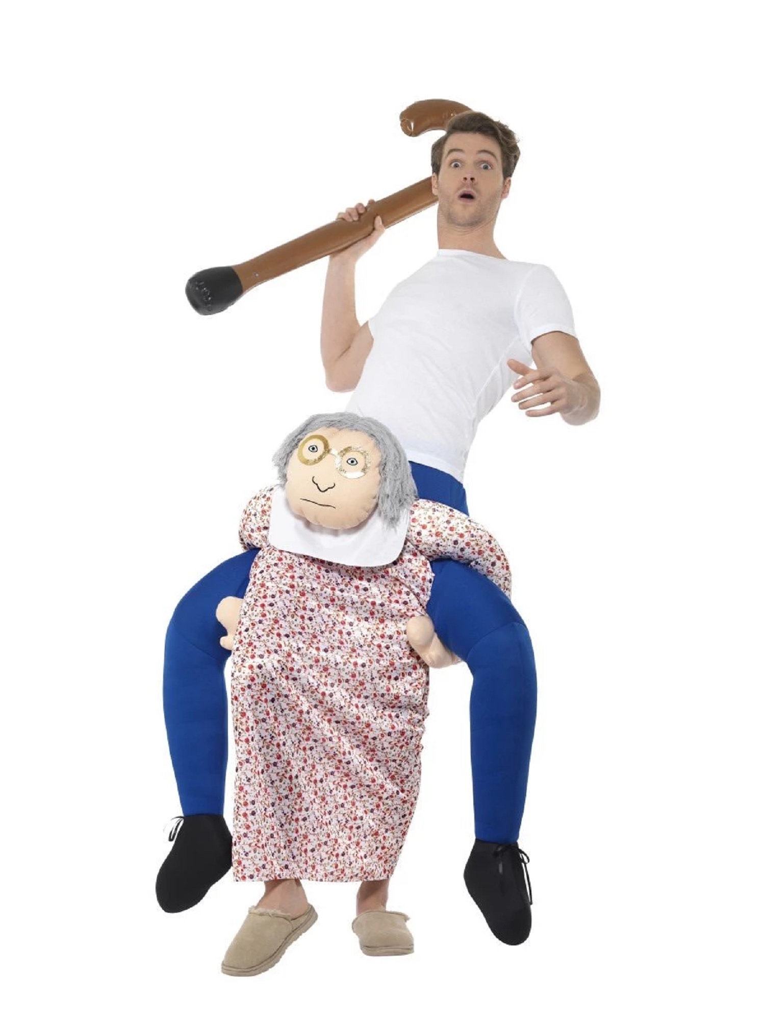 Smiffys Blue and White Piggyback Grandma Unisex Adult Halloween Costume
