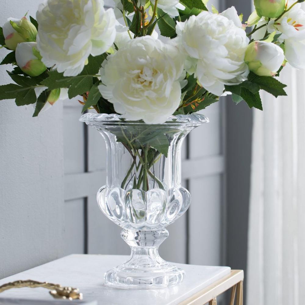 CC Home Furnishings 10" Clear Large Omari Crystal Urn Vase