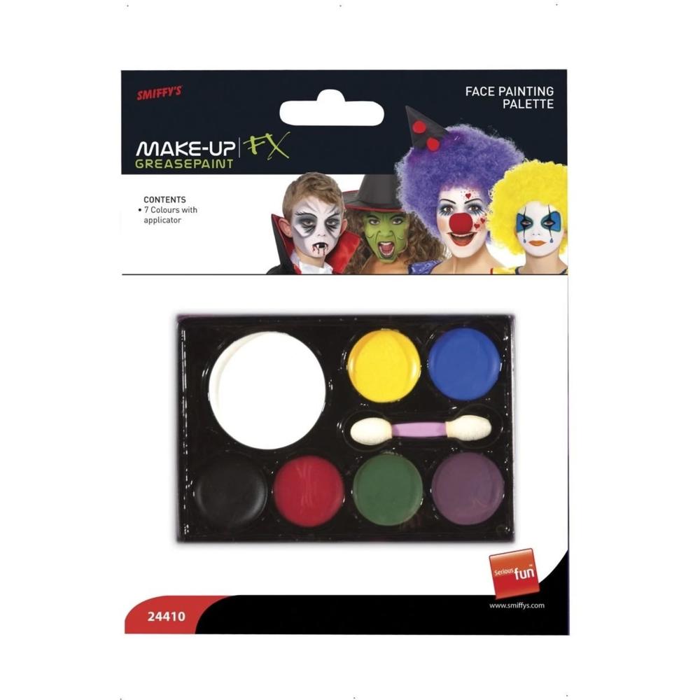 Smiffys Red and Black Assorted Face Painting Palette with Applicator Halloween Costume Accessory