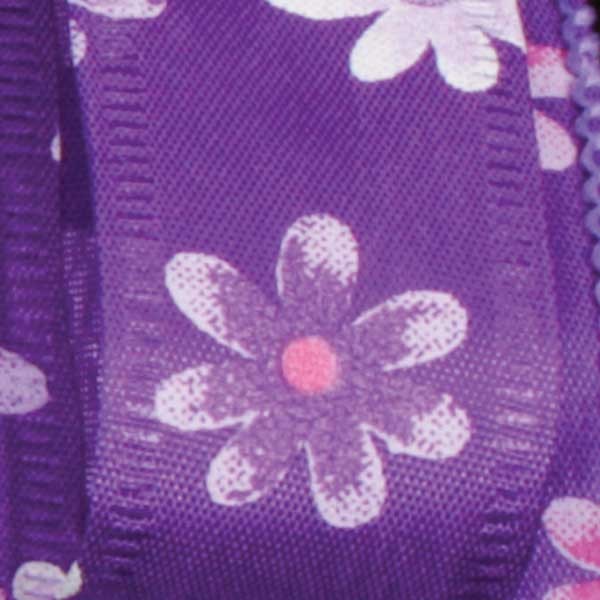 The Ribbon People Purple and White Floral Wired Craft Ribbon 0.5" x 40 Yards