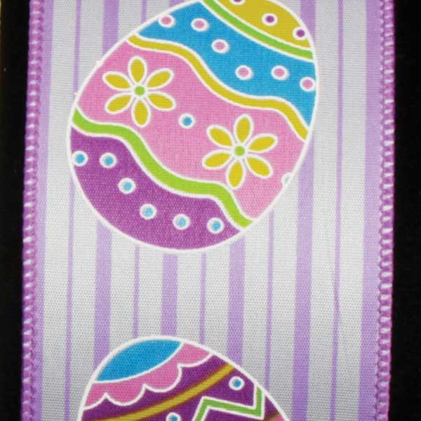 The Ribbon People Purple Easter Egg Easter Wired Craft Ribbon 2.5" x 40 Yards