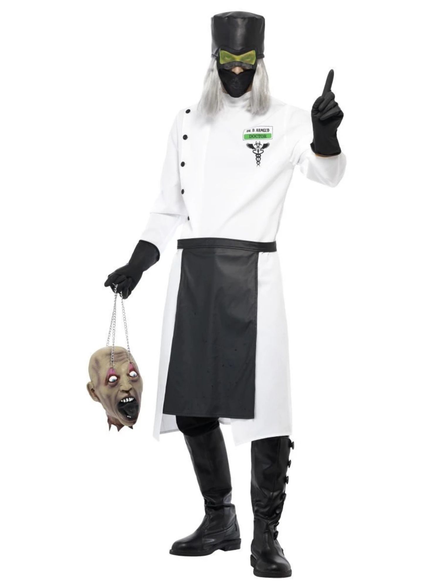 Smiffys 49" White and Black Dr D Ranged Men Adult Halloween Costume - Medium