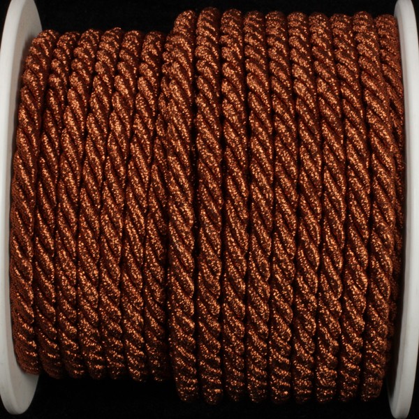 The Ribbon People Copper Brown Metalized Braided Cording Craft Ribbon 0.25" x 27 Yards