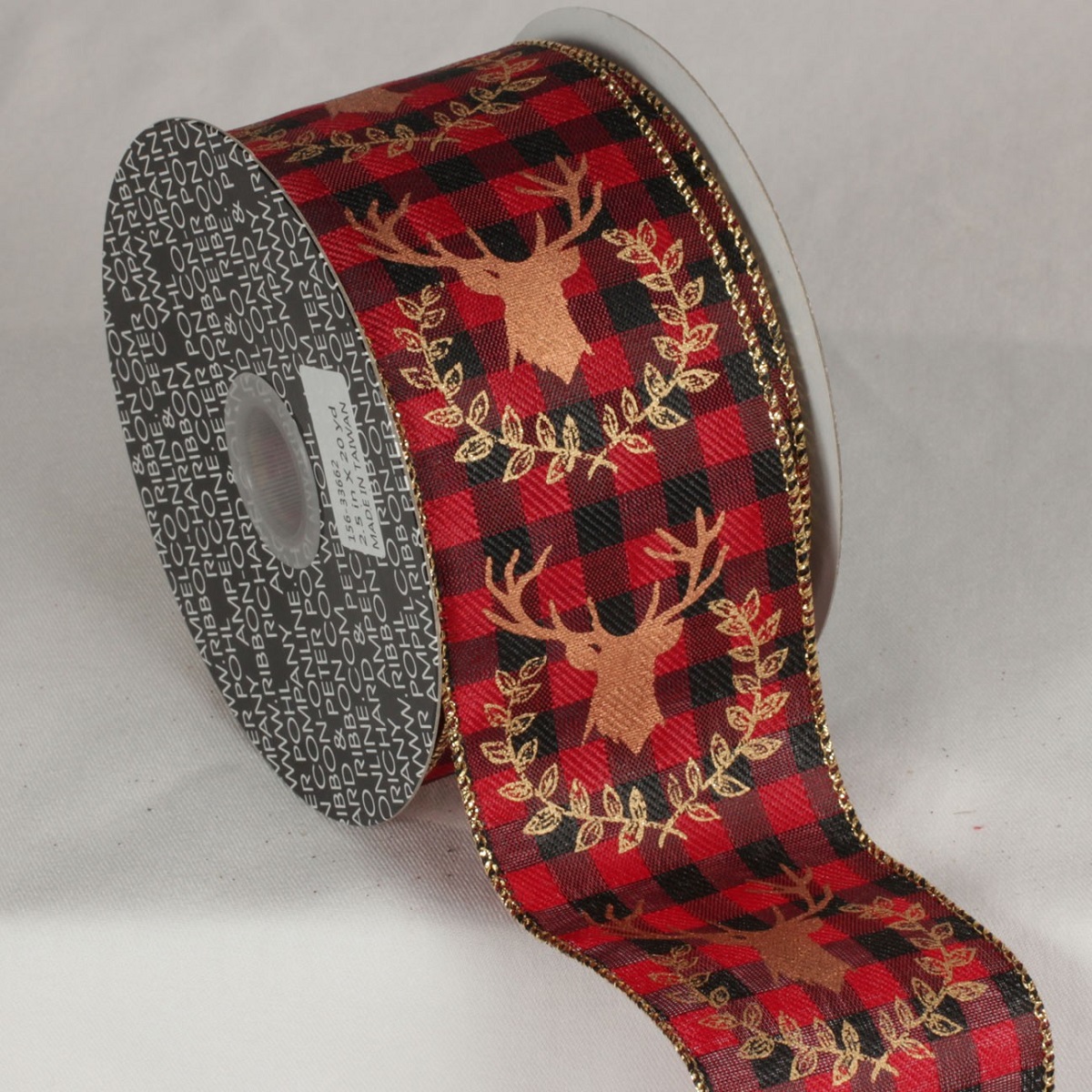 The Ribbon People Red and Black Plaid Motif Wired Craft Ribbon 2.5" x 20 Yards