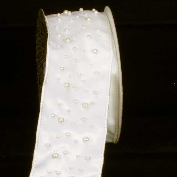 The Ribbon People Ivory Pearled Solid Wired Craft Ribbon 2.5" x 10 Yards