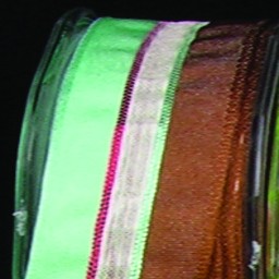 The Ribbon People Sheer Brown and Green Striped Wired Craft Ribbon 0.75" x 108 Yards