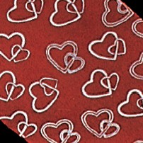 The Ribbon People Red and White Locking Heart Cut Edge Craft Ribbon 4" x 50 Yards