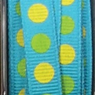 The Ribbon People Yellow and Green Polka Dots Craft Ribbon 0.375" x 120 Yards