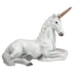 Outdoor Living and Style 32" White Iridescent Resting Unicorn Outdoor Garden Statue
