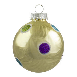 Northlight 12ct Vibrantly Colored Shiny Glitter Polka Dots Glass Christmas Ball Ornaments 2 5 63mm 12ct Color Your Own Christmas Ornament Bulbs