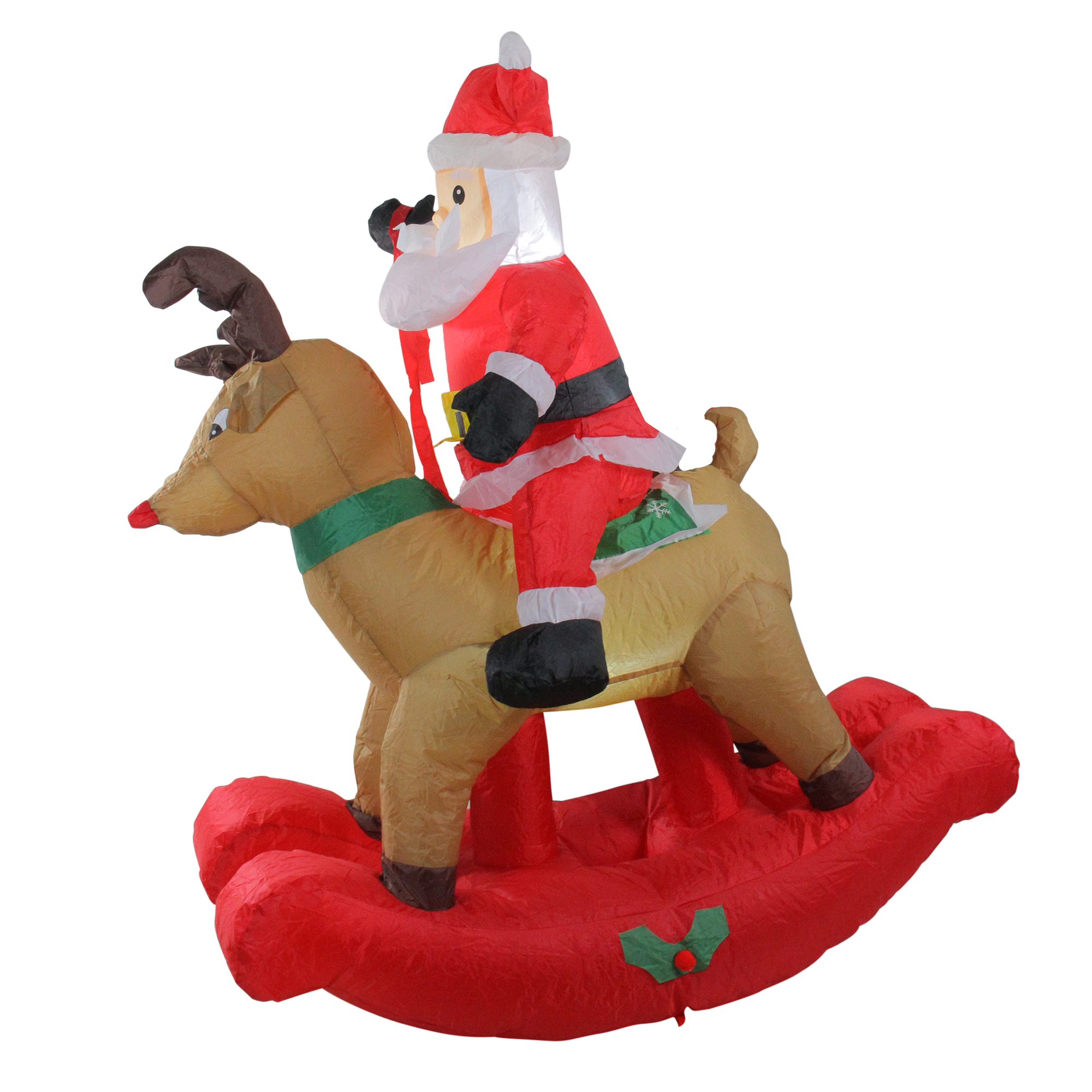 Northlight 4 75 Inflatable Rocking Reindeer Santa Lighted
