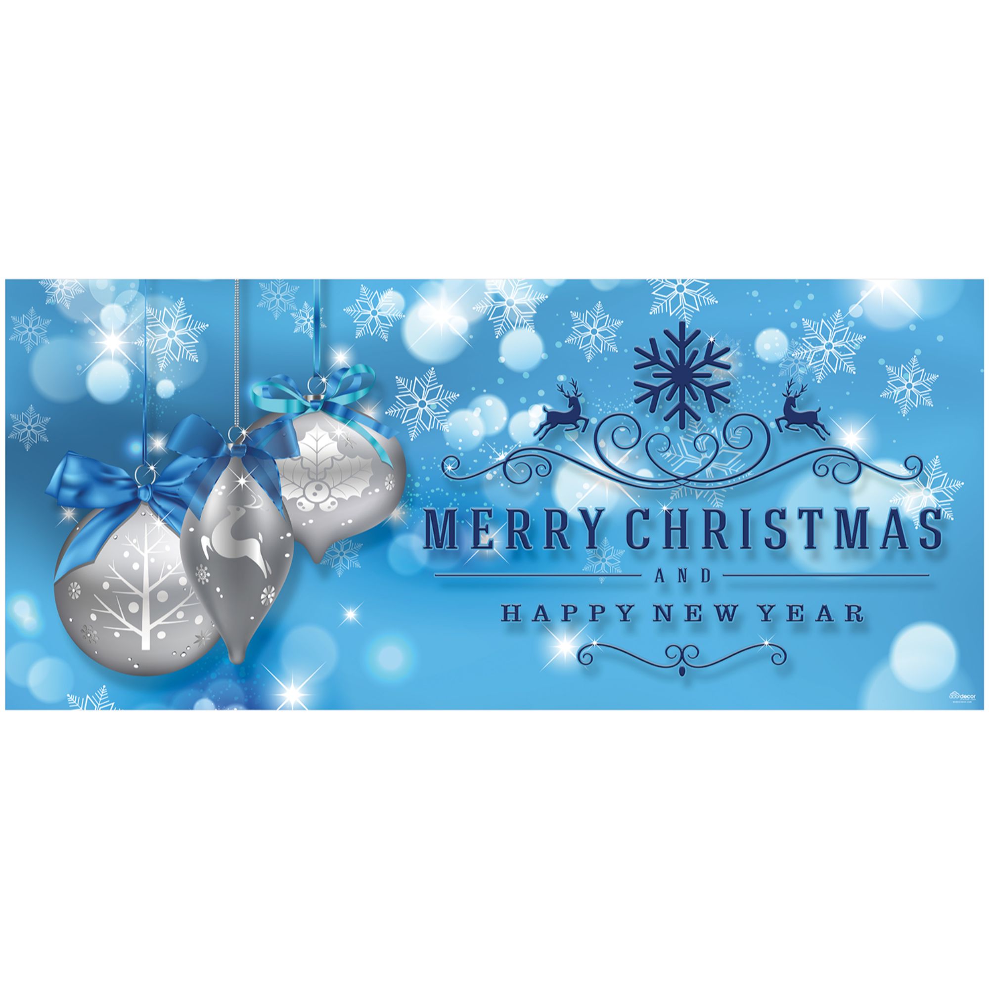 Showdown Displays 7 X 16 Blue And Gray Merry Christmas