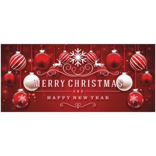 Showdown Displays 7 X 16 Red And White Merry Christmas