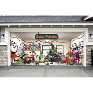Showdown Displays 7 X 16 Red And Green Santa S Workshop