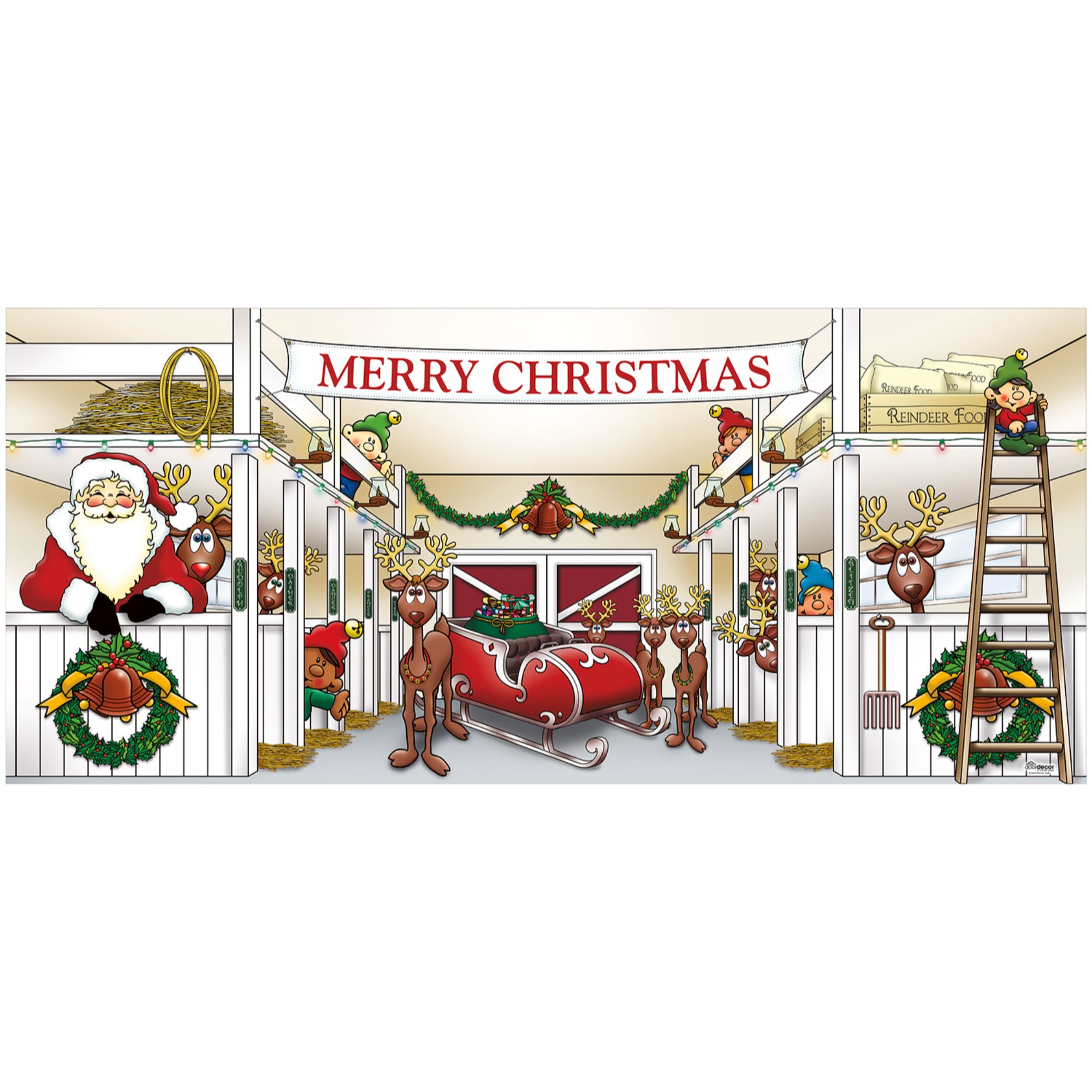 Showdown Displays 7 X 16 Red And Green Merry Christmas