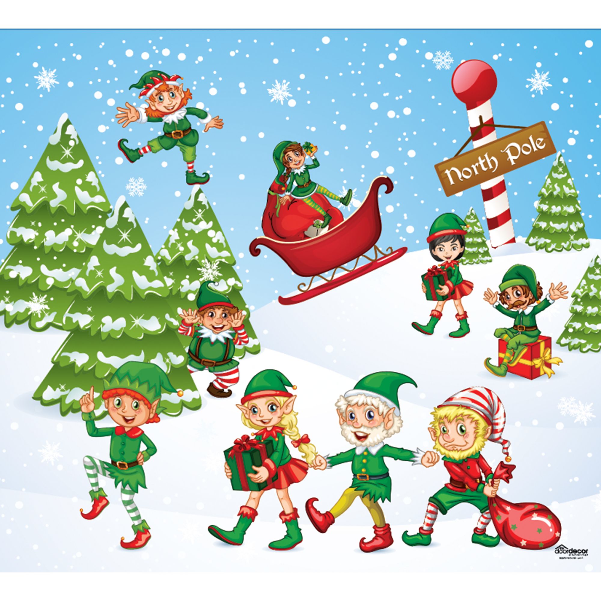 Showdown Displays 7 X 8 Red And Green North Pole Single