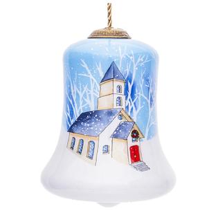 Cc Christmas Decor 3 5 Oh Come Let Us Adore Him Christmas Bell Shaped Glass Ornament