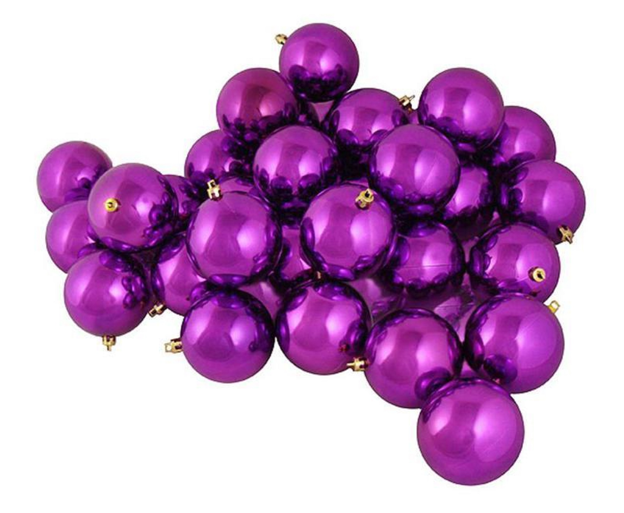 Northlight 60ct Purple Shatterproof Shiny Christmas Ball Ornaments 2.5" (60mm)
