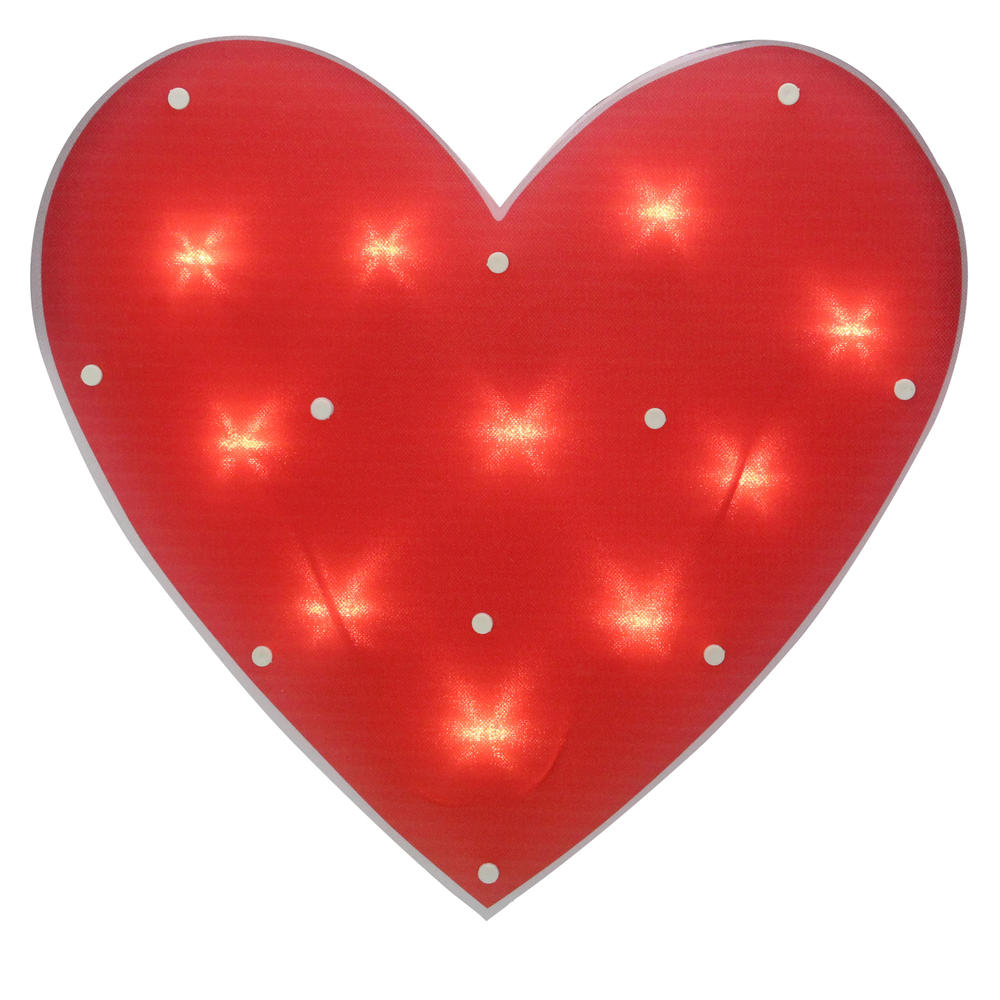 Northlight 14.25" Lighted Red Heart Valentine's Day Window Silhouette Decoration