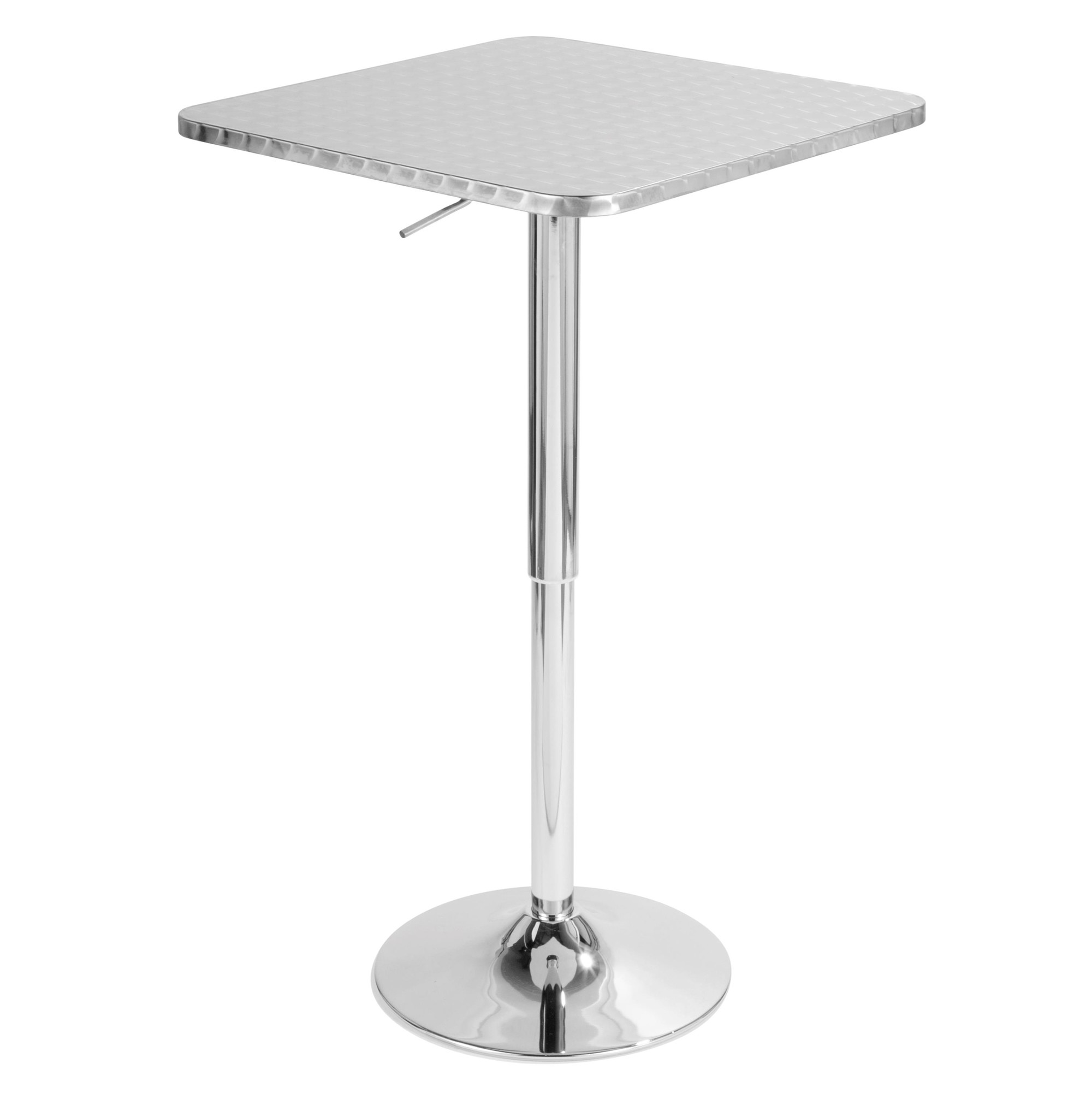 Contemporary Home Living 41" Silver Adjustable Bistro Square Bar Table