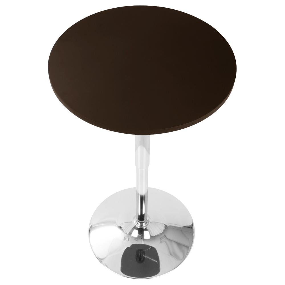 Contemporary Home Living 41” Brown and Chrome Adjustable Bar Table