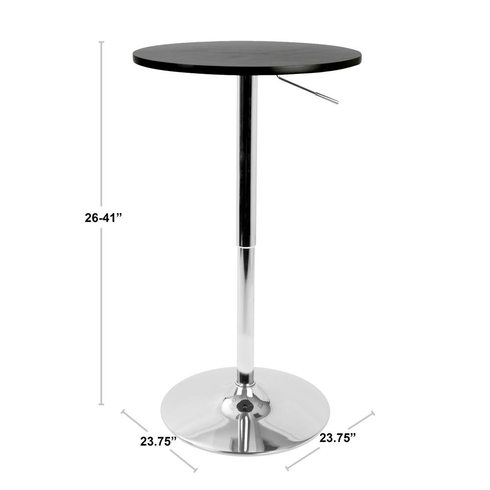 Contemporary Home Living 41” Brown and Chrome Adjustable Bar Table