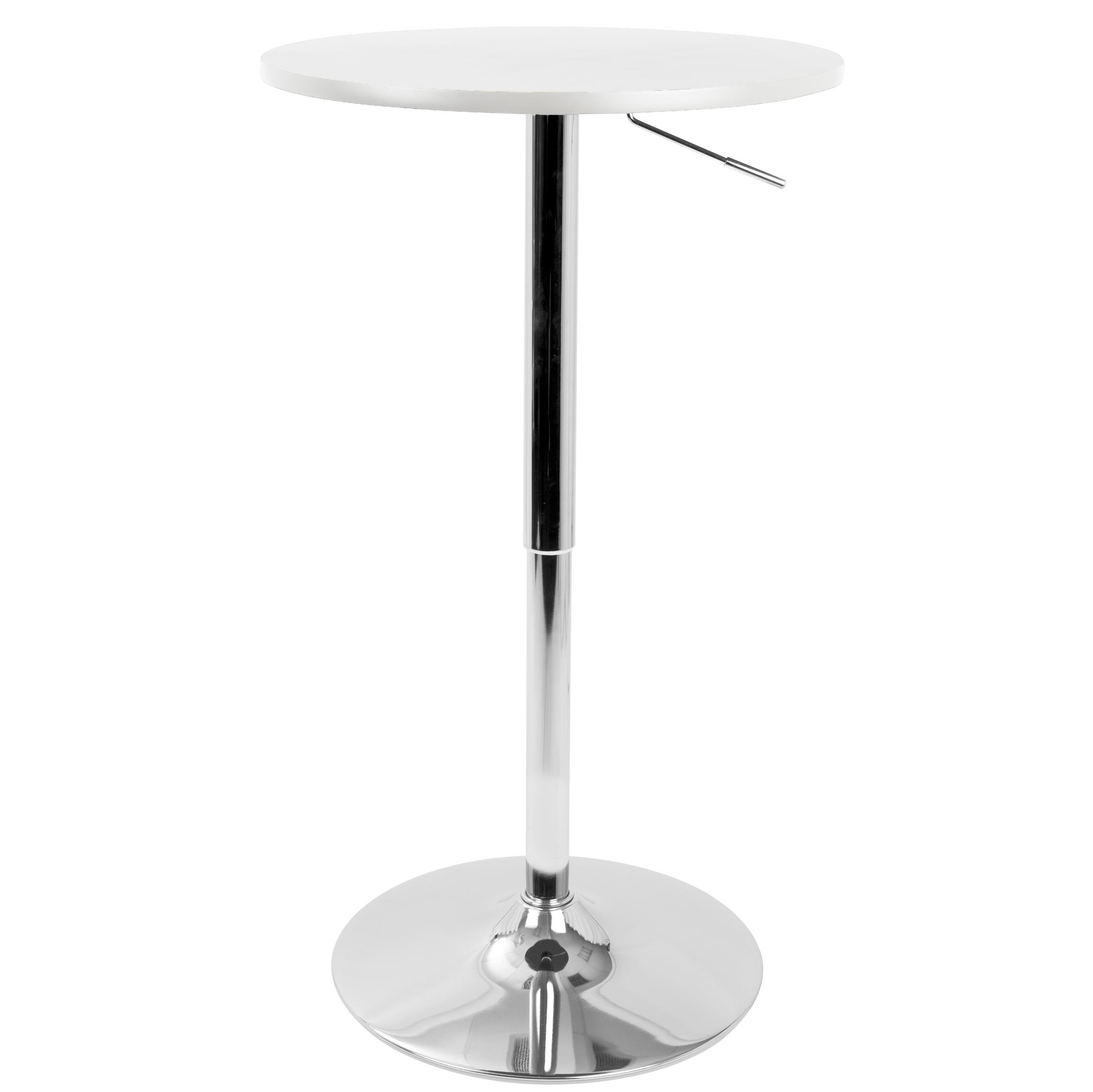 Contemporary Home Living 41" White Wood and Silver Stand Adjustable Contemporary Bar Table