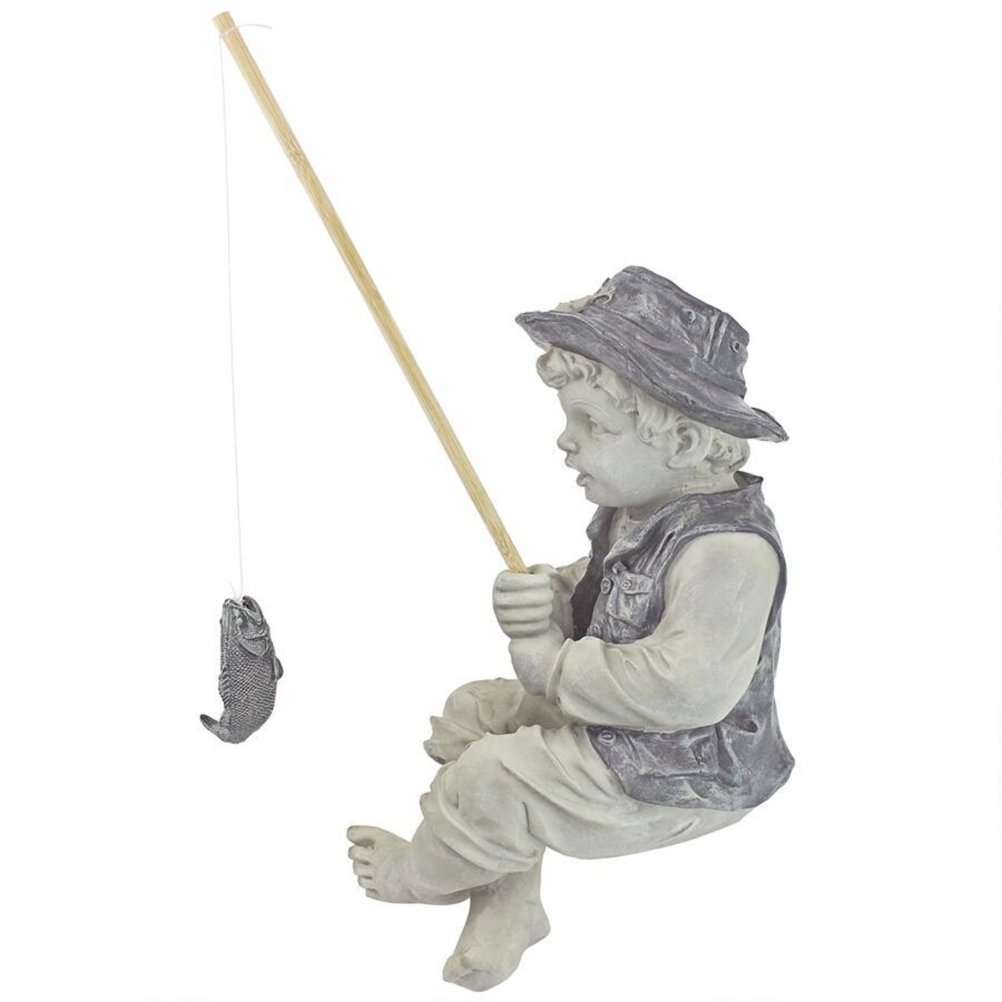 Outdoor Living and Style 15" Frederic the Little Fisherman of Avignon Outdoor Garden Statue