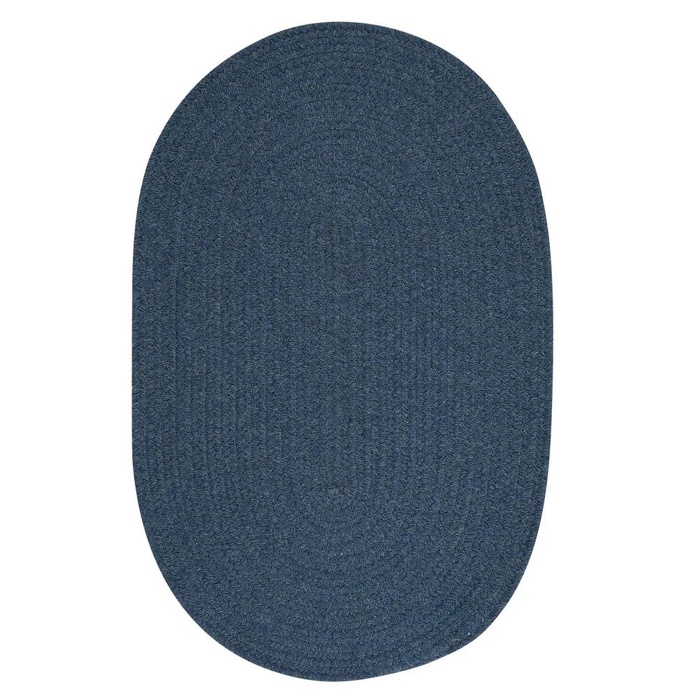 Colonial Mills 9' x 12' Blue Denim Reversible Oval Handcrafted Accent Area Rug